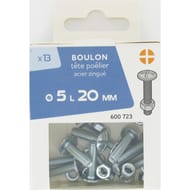 13 boulon tête poêlier acier zingué 5x20mm