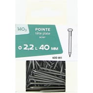 Pointe tête plate ACIER 2.2x40mm 140 gr