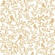 20 serviettes 33x33cm robin or