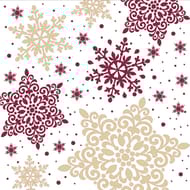 20 serviettes 33x33cm poinsettia grenat