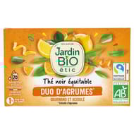 Jardin bio étic thé noir équitable duo d'agrumes bio 28g étui + sachets