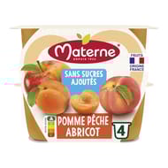 Materne compotes coupelles pomme pêche abricot 4x100g
