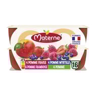 Materne compotes coupelles multivariétés fruits rouges 16x100g