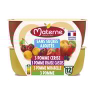 Materne compotes coupelles multivariétés fruits rouges 12x100g