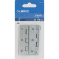 Charnière zingué  70x40mm x2