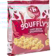Carrefour classic' souffy's biscuits apéritifs goût bacon 2x50g