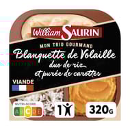 William Saurin -bq trio gourmand blanquette volaille duo de riz et purée de carottes 320g