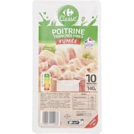 Carrefour classic' poitrine tranches fines fumée 140g