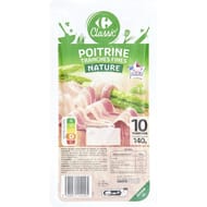 Carrefour classic' poitrine tranches fines nature 140g