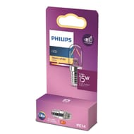 Philips ampoule LED flamme filament transparente E14 135lm 1.5W = 15W IP20 blanc chaud