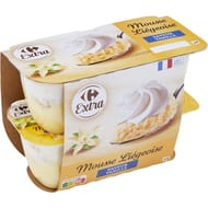 Carrefour extra mousse liégeoise saveur vanille 4x80g