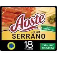 Aoste sélection quart de jambon Serrano pré-tranché 18 tranches 220g