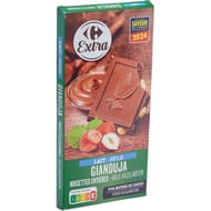 Carrefour extra tablette chocolat au lait Gianduja noisettes - 200g