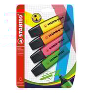 Blister carton 4 stabilo boss original - jaune + orange + rose + ver