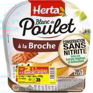 Herta blanc de poulet à la broche sans nitrite x4 lot 2+1 offert 420g