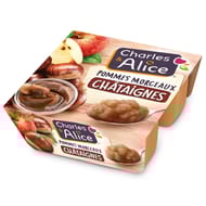 Charles & Alice dessert fruitier pommes morceaux châtaignes 4x97g
