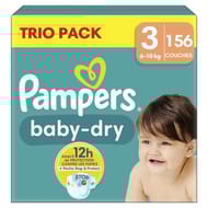 Pampers baby dry couches maxi géant taille 3 x156