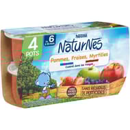 Nestlé naturnes compote de pomme fraises myrtilles 4 x 130g dès 6 mois