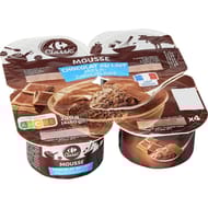Carrefour classic mousse chocolat au lait 4x60g