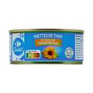 Carrefour classic' miettes de thon à l'huile de tournesol 104g