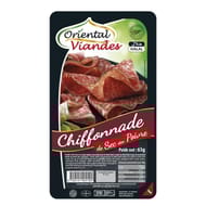 Oriental viandes chiffonnade de sec aux poivres halal 65g