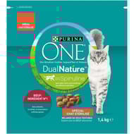 PURINA ONE DUALNATURE croquettes pour chat adulte stérilisé - avec de la Spiruline, au B?uf - 1,4kg