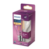 Philips ampoule LED B22 standard filement blanc-chaud 60W