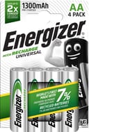 Energizer 4 piles rechargeables AA 1300 mAh  deja chargées accu recharge universal