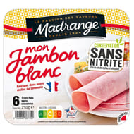 Madrange mon jambon blanc conservation sans nitrite sans couenne 6 tranches 210g