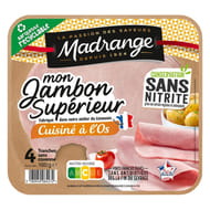 Madrange mon jambon supérieur cuisiné à l'os sans nitrite sans couenne 4 tranches 160g