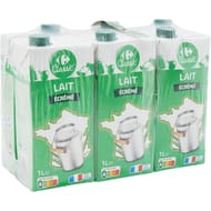 Carrefour classic lait écrémé brique 6x1l