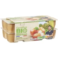 Carrefour bio compote pomme sans sucres ajoutés bio x16 -1600g