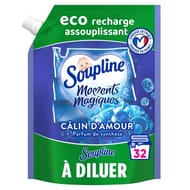 Soupline eco recharge assouplissant à diluer moments magiques câlin d'amour 600ml