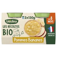 Blédina les récoltes bio pommes bananes dès 8 mois 2x130g
