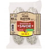 Henri Raffin saucisson sec nature et noisettes lot x2 290g