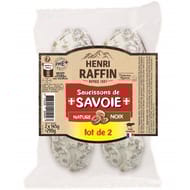 Henri Raffin saucisson sec nature et noix lot x2 290g