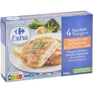 Carrefour extra 4 hachés saumon msc 380g