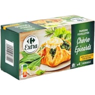 Carrefour extra 4 paniers feuilletés chèvre épinards 400g
