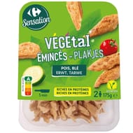 Carrefour sensation émincés blé, pois végétal 175g