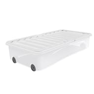 Carrefour Home boîte de rangement dessous de lit 35l avec couvercle et roulettes