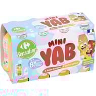 Carrefour sensation yaourt à boire fraise banane pêche abricot 8x100g
