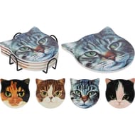 Sous-verre chats x4