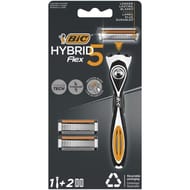 Bic flex 5 hybrid rasoir pour homme rechargeable + 2 recharges