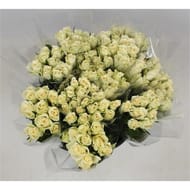 Bouquet de 9 roses blanches tiges de 50 cm