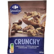 Carrefour sensation céréales crunchy 3 chocolats - 500g