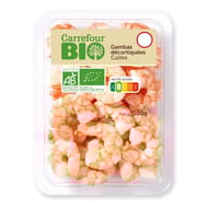 Gambas bio décortiquées cuites CARREFOUR BIO la barquette de 100g