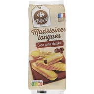 Carrefour original madeleines longues coeur chocolat 240g