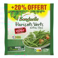 Bonduelle haricot vert vapeur + 20% offert 1.2kg