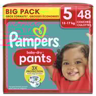 Pampers baby dry pants couches culottes big pack t5 x48