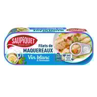Saupiquet filets maquereaux vin blanc et aromates 176g